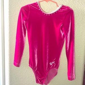 GK Elite Velour pink Leotard CM